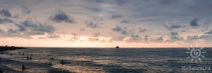 Закат солнца на Черном море в Батуми